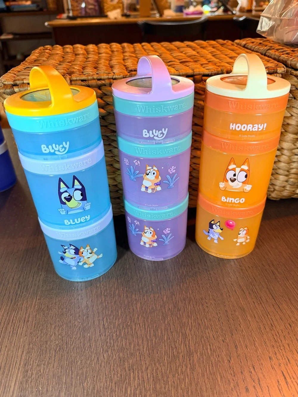 Set of 3 Bluey Stackable Snack Containers - (3 containers in each stack)